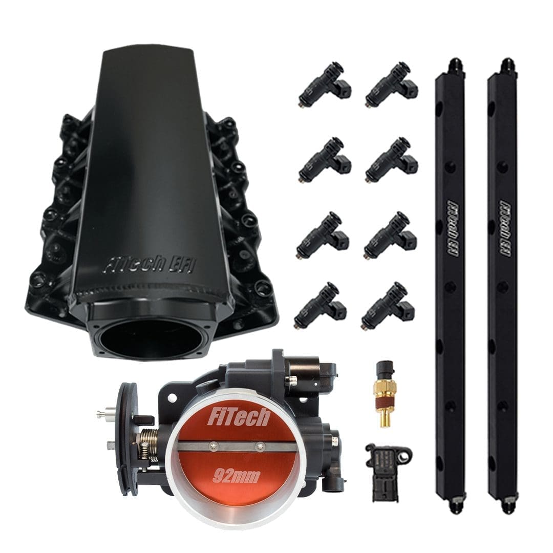 Car engine performance parts and components set.