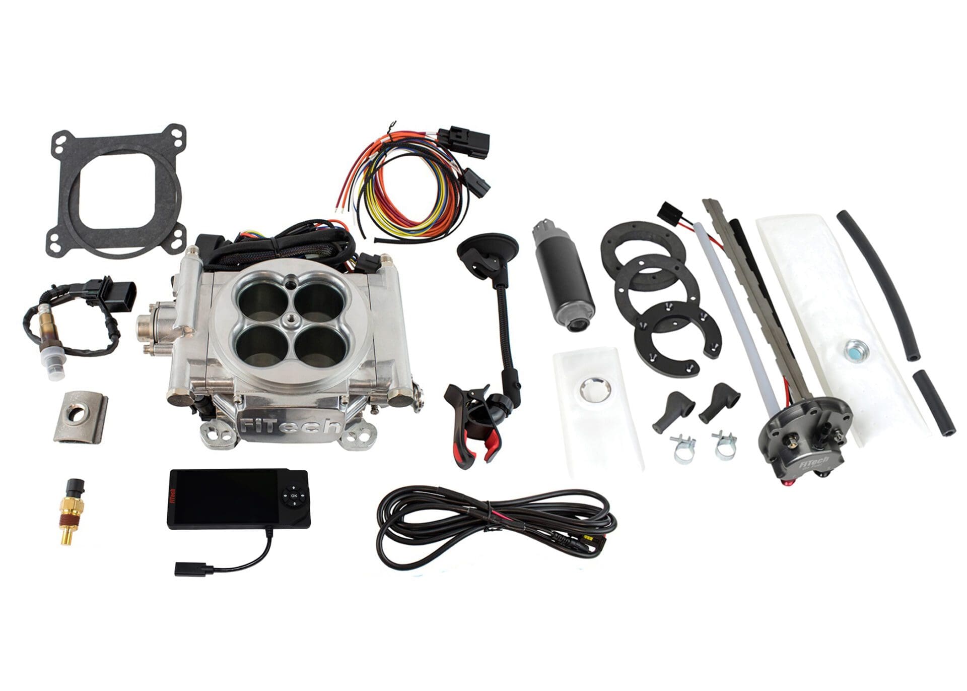 Go EFI 4 600 HP Bright Aluminum EFI System With Go Fuel 340 LPH In Tank Master Kit