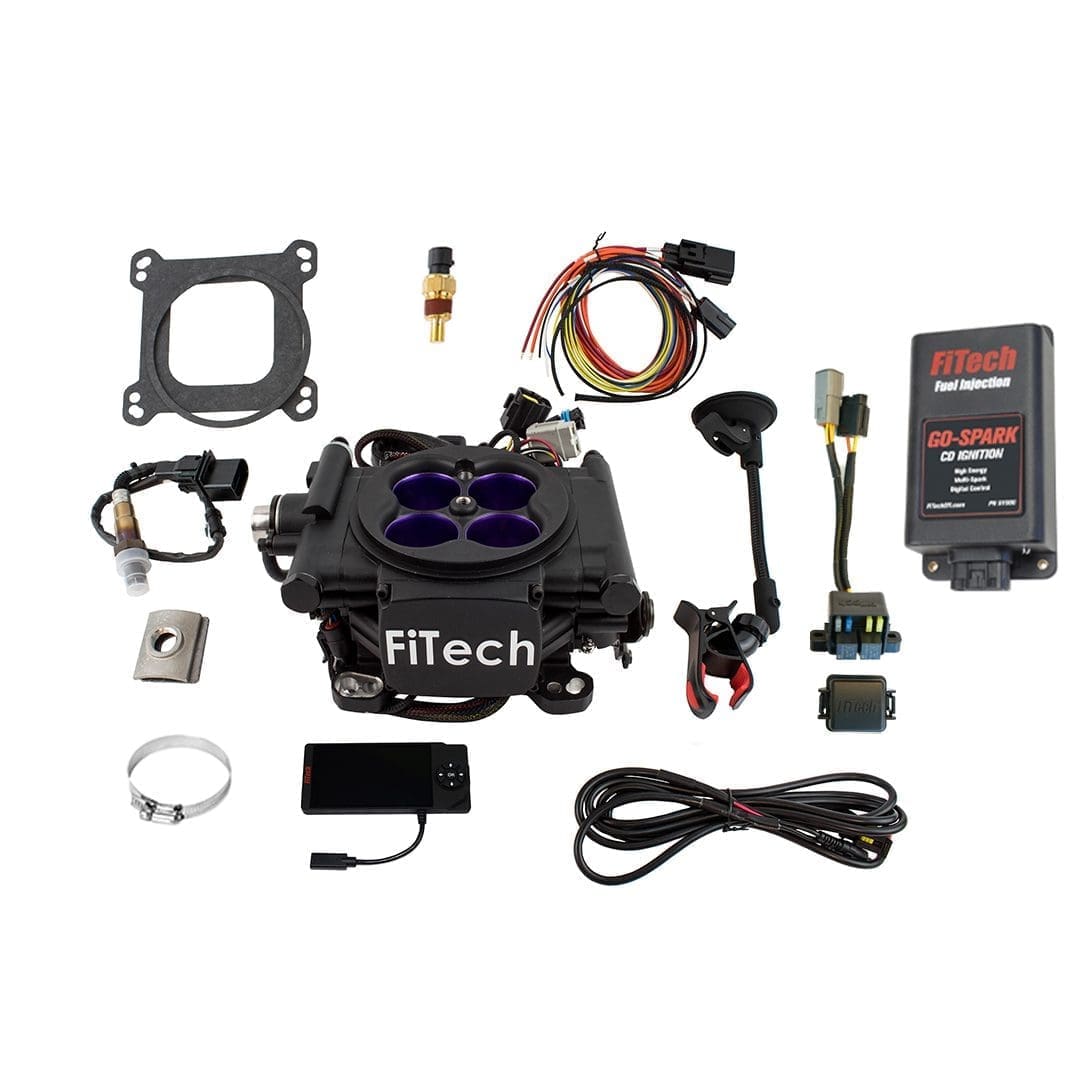 FiTech fuel injection system components displayed.