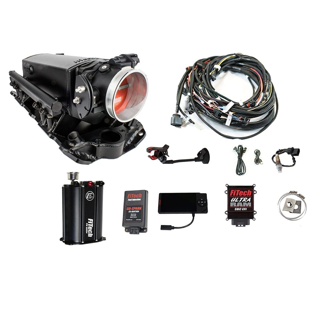 <span style="color:#ED3237;">93531</span><br> Ultra Ram SBC 550 HP 92mm Cast Throttle Body, w/ Force Fuel, Fuel Delivery System, w/CDI box