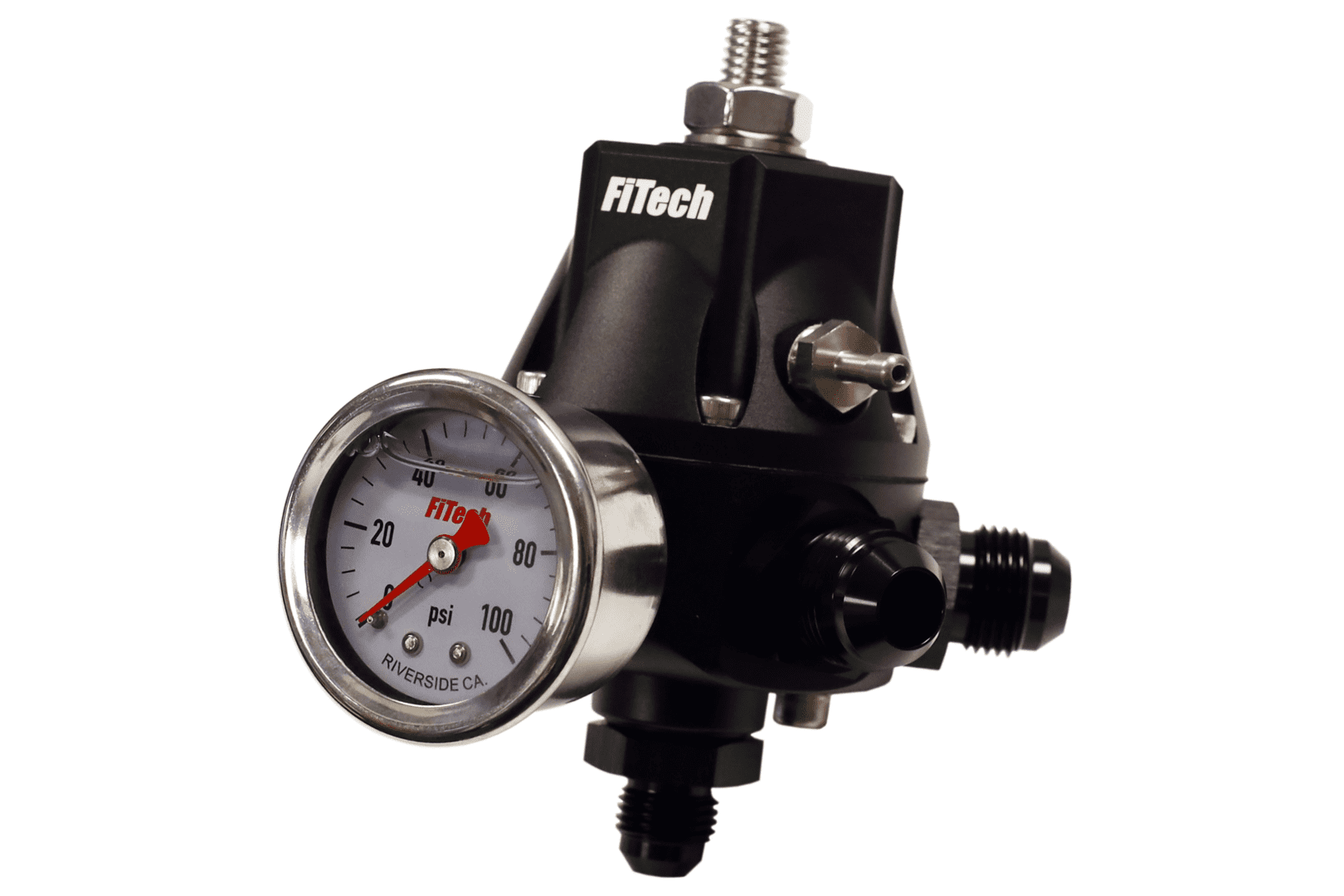 Fuel pressure regulator with PSI gauge.