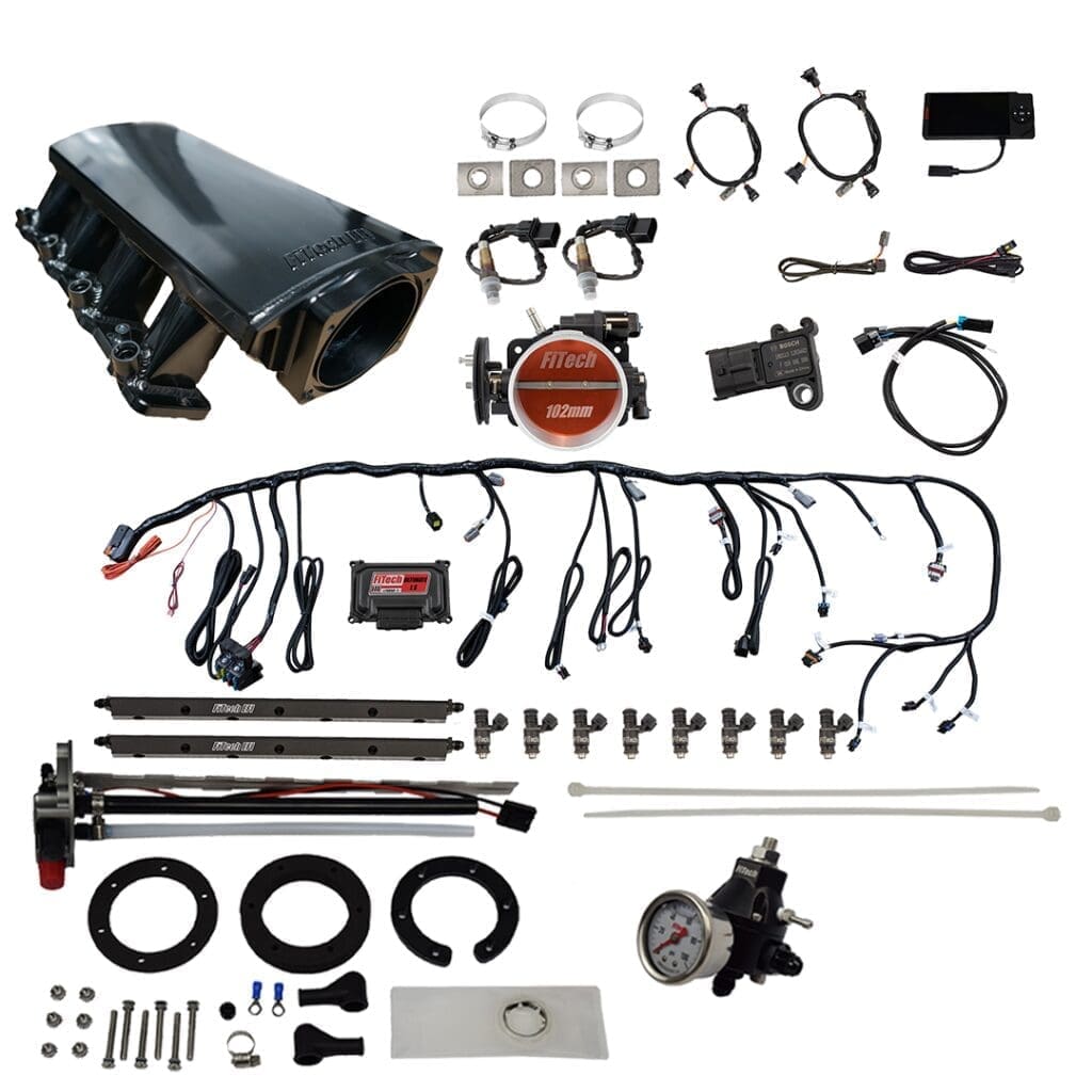 Car performance parts and accessories set.