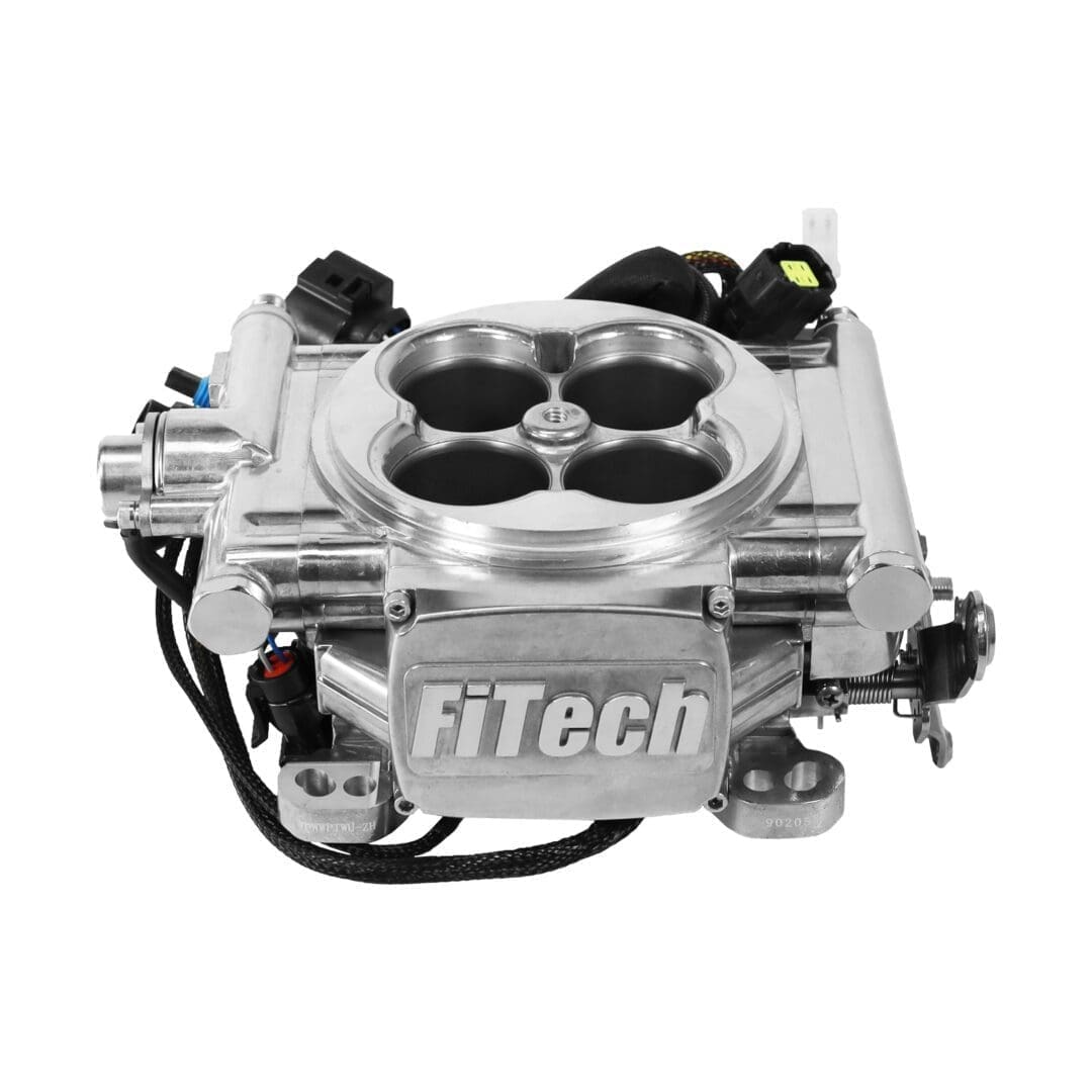 FiTech fuel injection system on white background.
