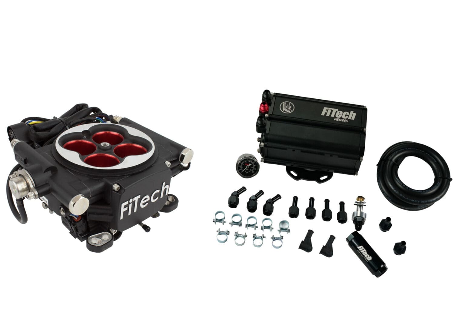 <span style="color:#ED3237;">35504</span><br>Go EFI 4 600 HP Power Adder Matte Black EFI System With Force Fuel Mini Delivery Master Kit