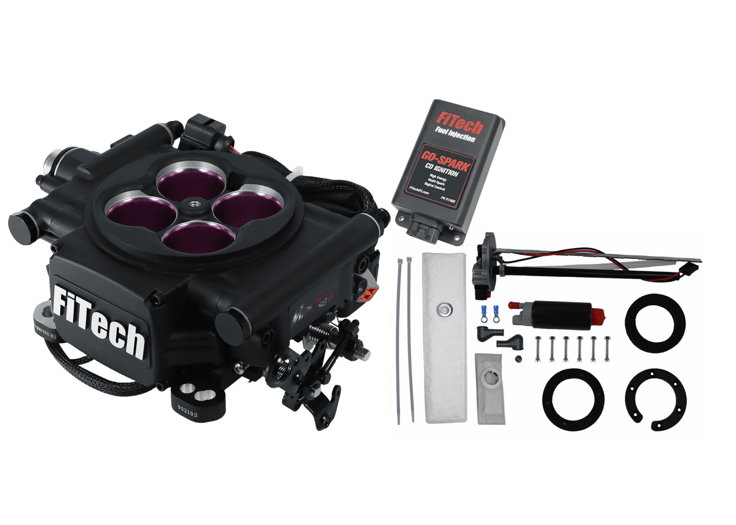 <span style="color:#ED3237;">93618</span><br> Mean Street 800 HP Matte Black EFI System With Go Fuel 440 LPH In Tank Master Kit & Go Spark CDI Box