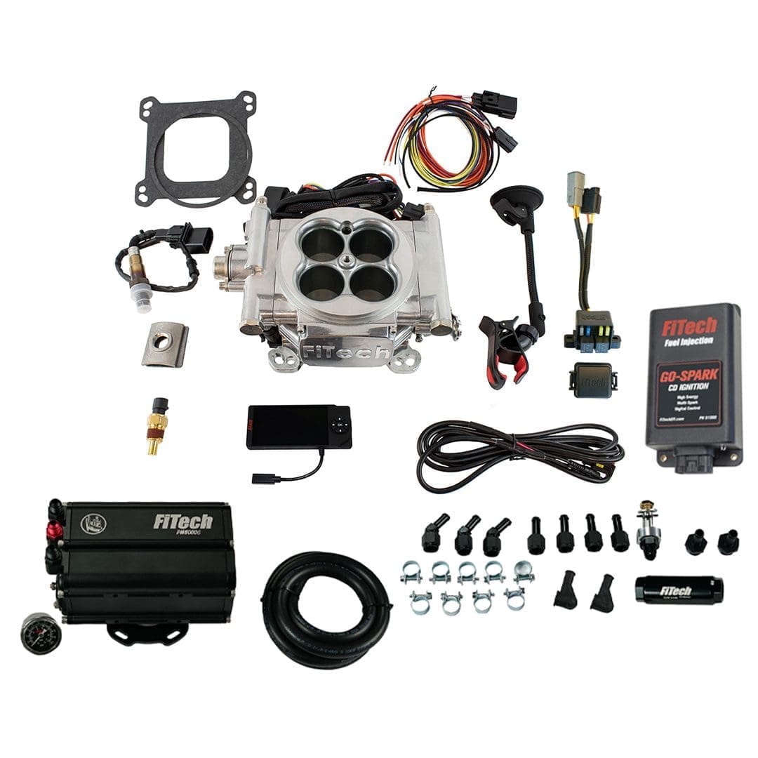 <span style="color:#ED3237;">93551</span><br> Go EFI 4 600 HP Bright Aluminum EFI System With Force Fuel Mini Delivery Master Kit & Go Spark CDI Box