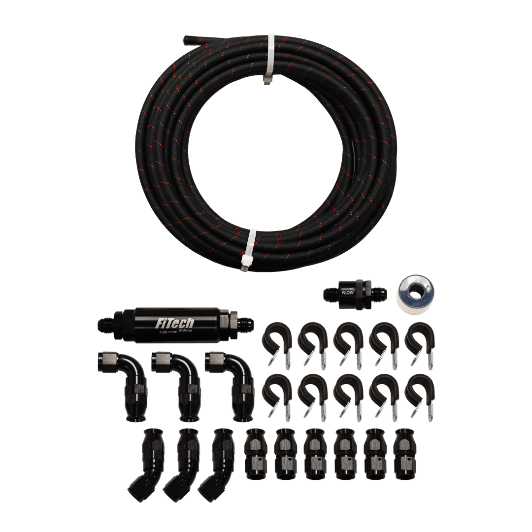 <span style="color:#ED3237;">51008</span><br>PTFE, Stainless Steel Hose Kit, Black Covering, 40ft w/ 10 Micron Filter and Check Valve
