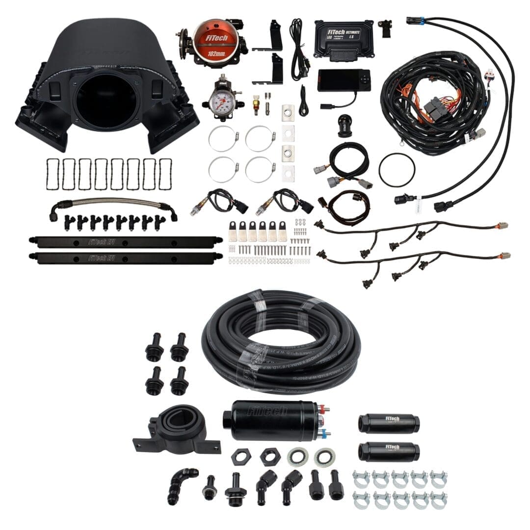 <span style="color:#ED3237;">71091</span><br> Ultimate Rebel LS 750 HP EFI System With Short Cathedral Intake, Transmission Control & Inline Fuel Pump Master Kit