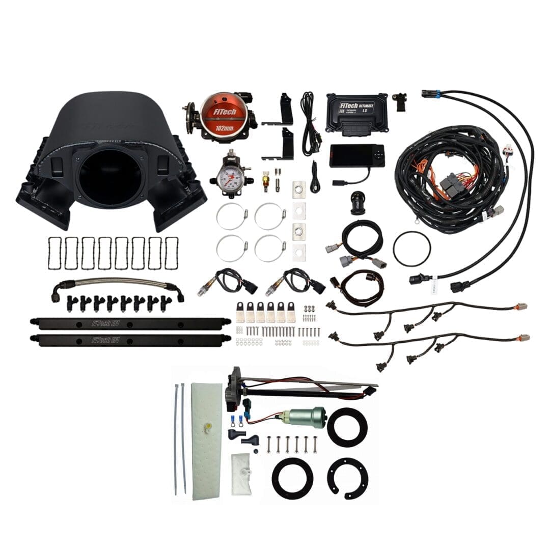 <span style="color:#ED3237;">76191</span><br> Ultimate Rebel LS 750 HP EFI System With Short Cathedral Intake, Transmission Control, In Tank 440 LPH Pump Module & Go Fuel Regulator Master Kit