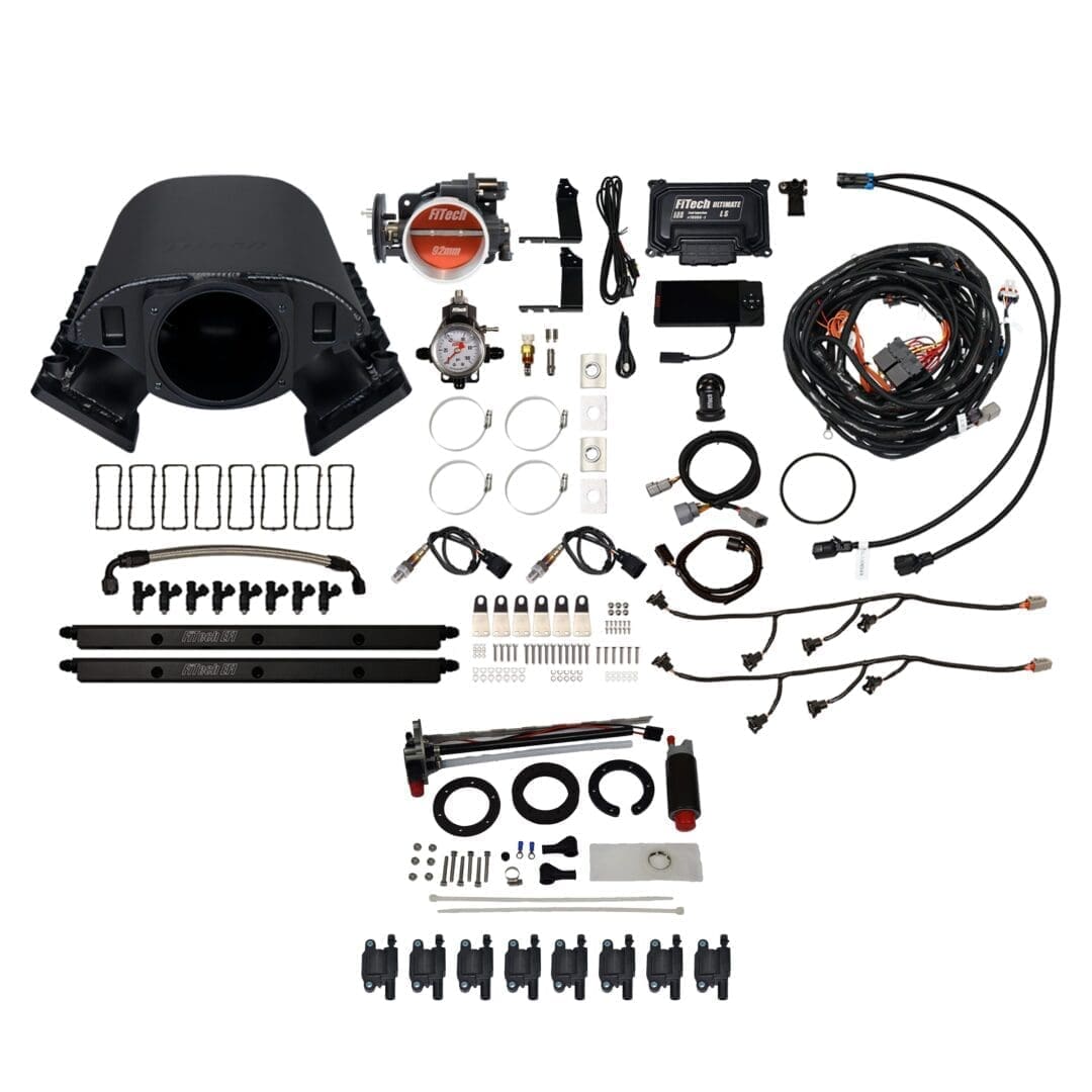 <span style="color:#ED3237;">78689</span><br>Ultimate Rebel LS 500 HP EFI System With Short Cathedral Intake, Transmission Control, In Tank Pump Module, Go Fuel Regulator & LS3 Coil Pack Set
