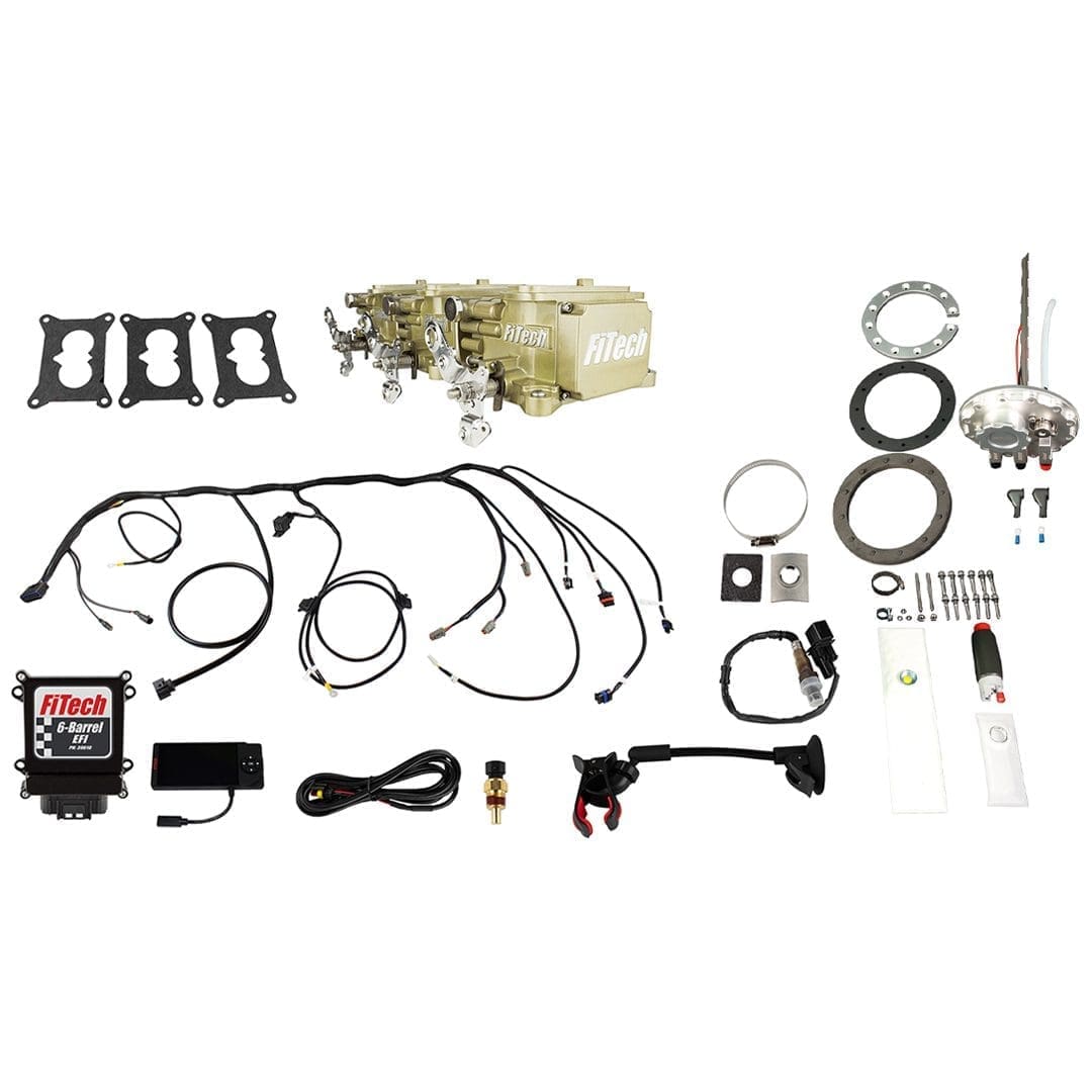 FiTech fuel injection system components and wires.