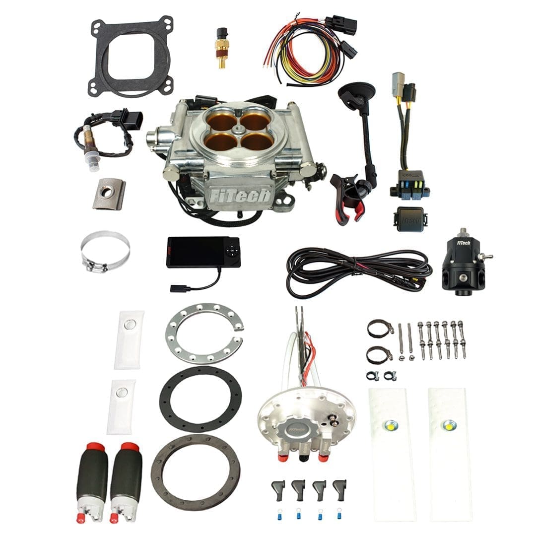 Car fuel injection system kit components.