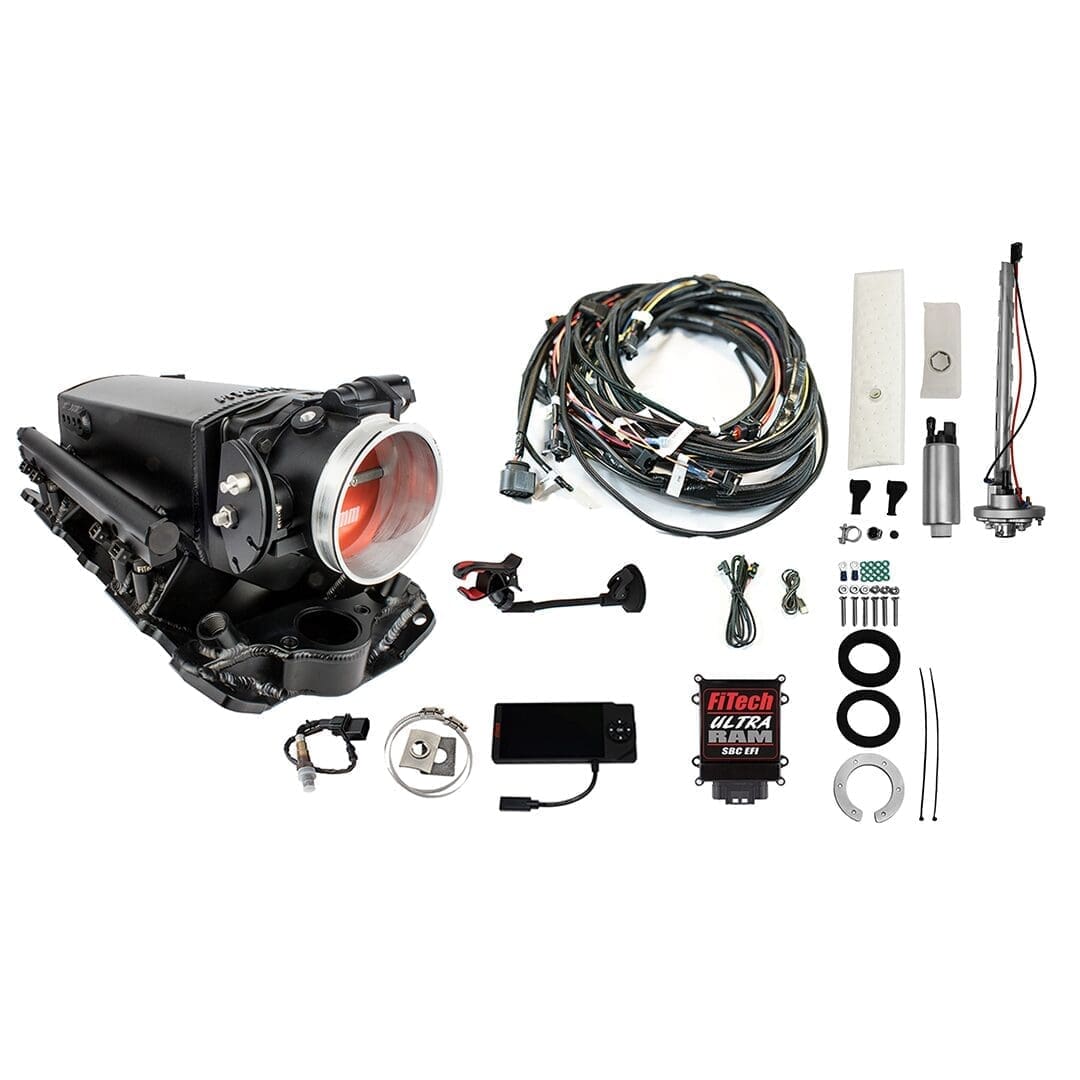 Automotive fuel injection system with accessories.