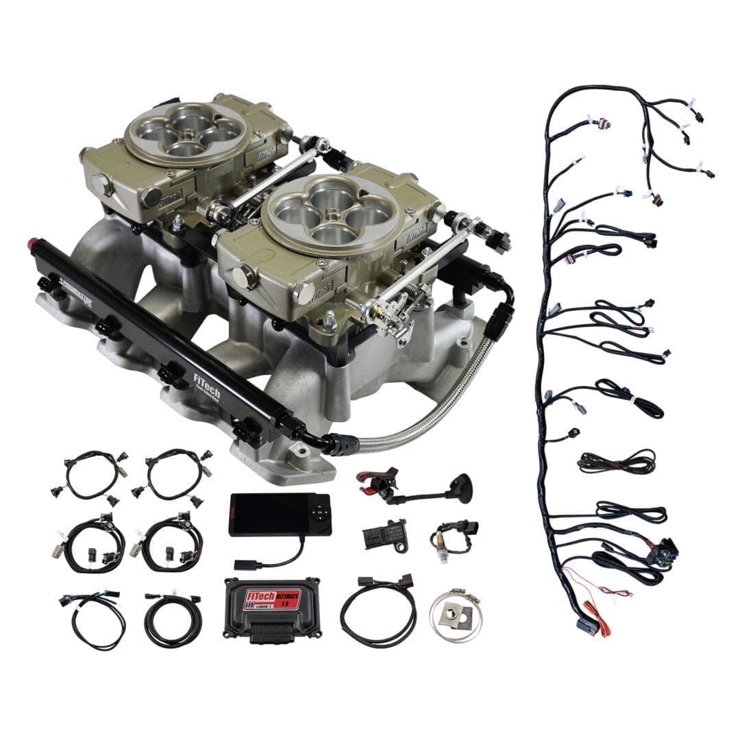 Car engine components and wiring harness set.