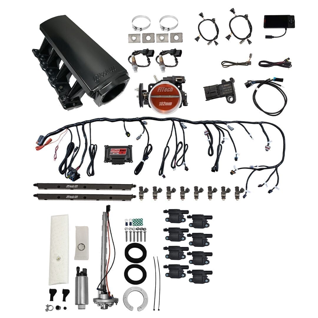 Automotive engine parts and wiring components.