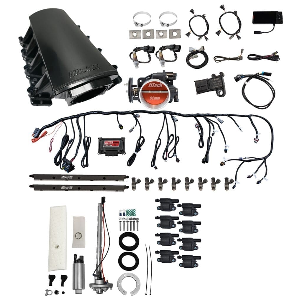 Automotive engine components and wiring kit.