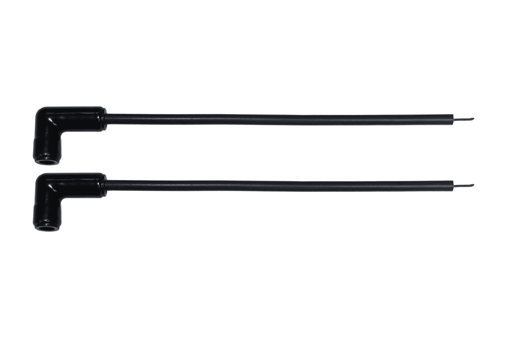 Two black right-angle metal rods.