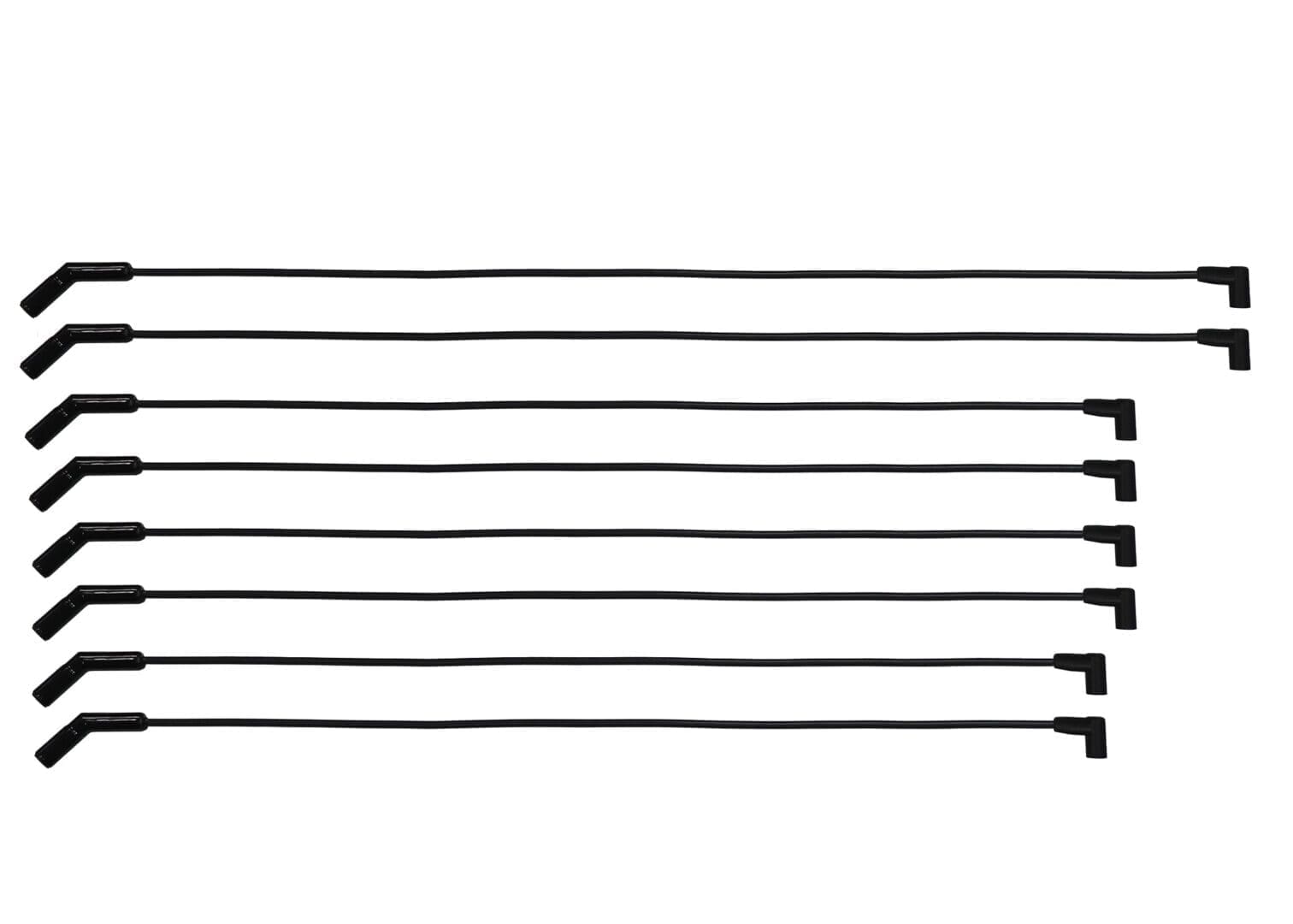 Eight black L-shaped rods aligned horizontally.
