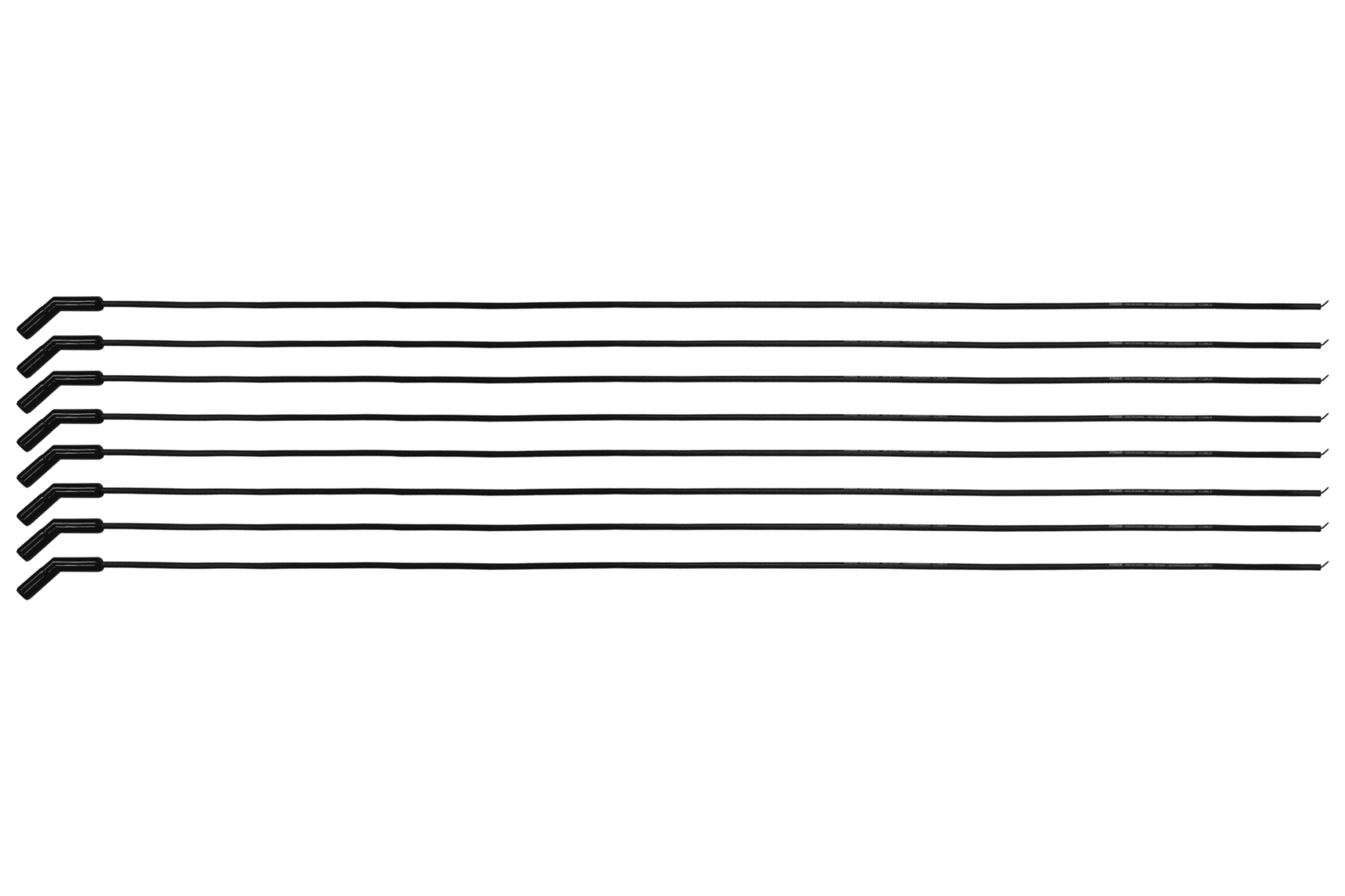 Black Allen wrench set on white background.