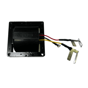 Electrical component with attached wires and connectors.