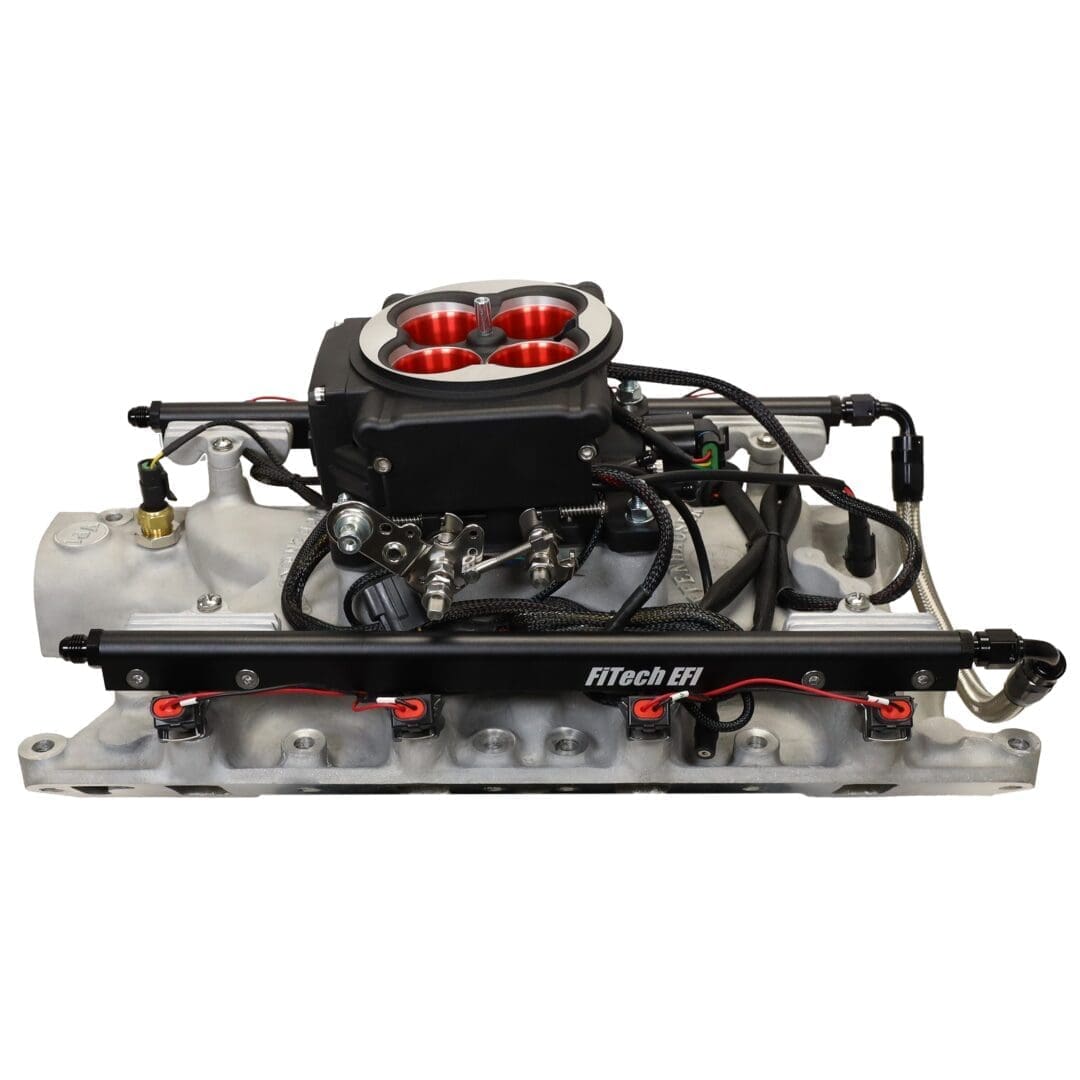 EFI system with throttle body and injectors.