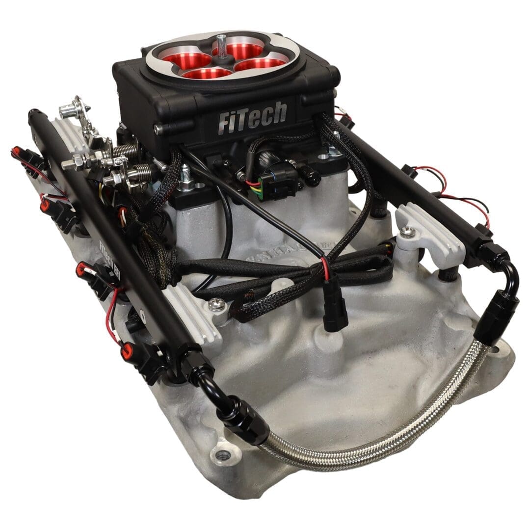 FiTech fuel injection system on intake manifold.