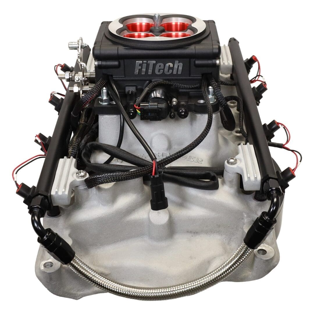 FiTech fuel injection system on intake manifold.