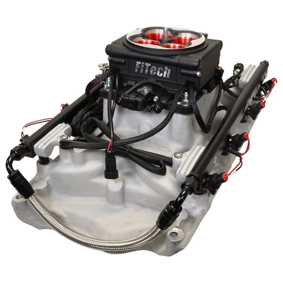 FiTech fuel injection system on intake manifold.