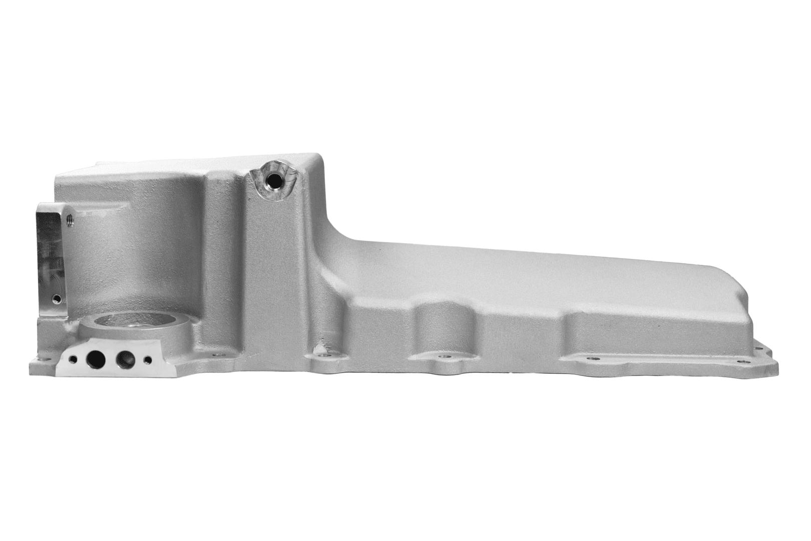 Engine oil pan on white background.