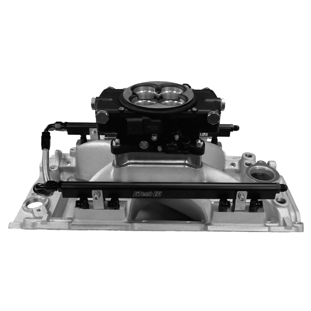 Engine component with throttle body and manifold.