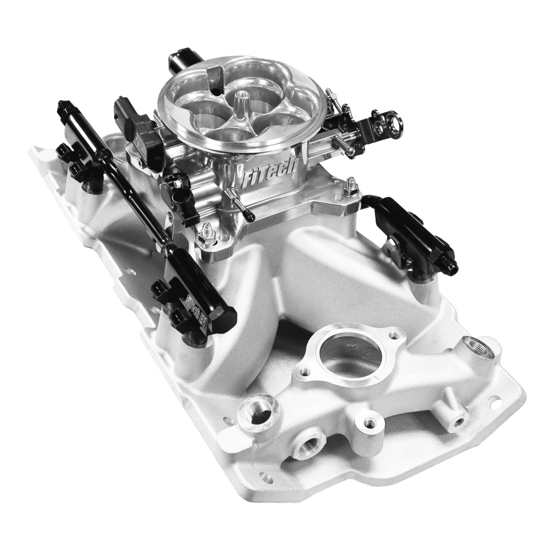 Car engine intake manifold, top view.