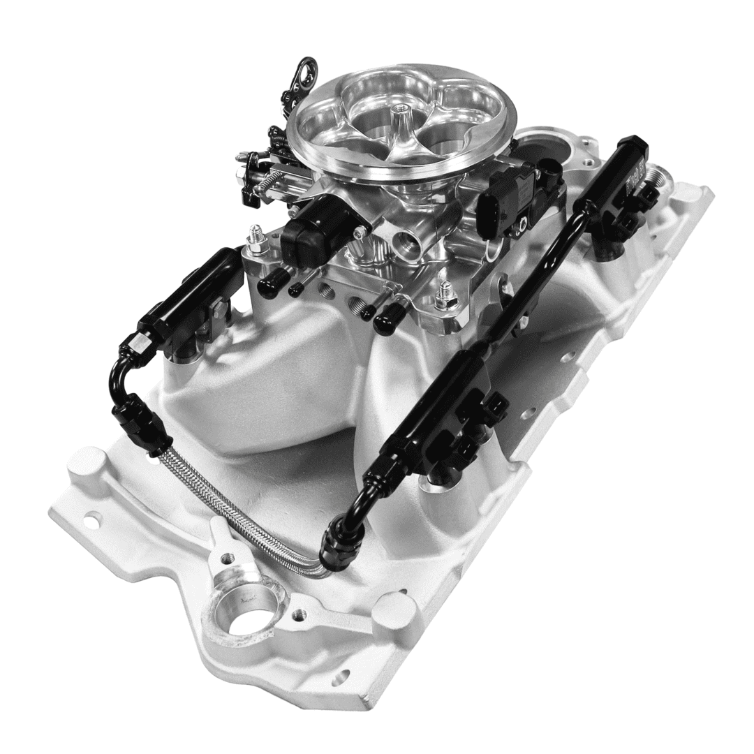 <span style="color:#ED3237;">30-12-610</span><br> Ultra Port, 750 HP Chevy Small Block Port EFI System, 4150 Flange Uni Brilliant Finish Throttle Body, 3-Bar TMAP - Image 3