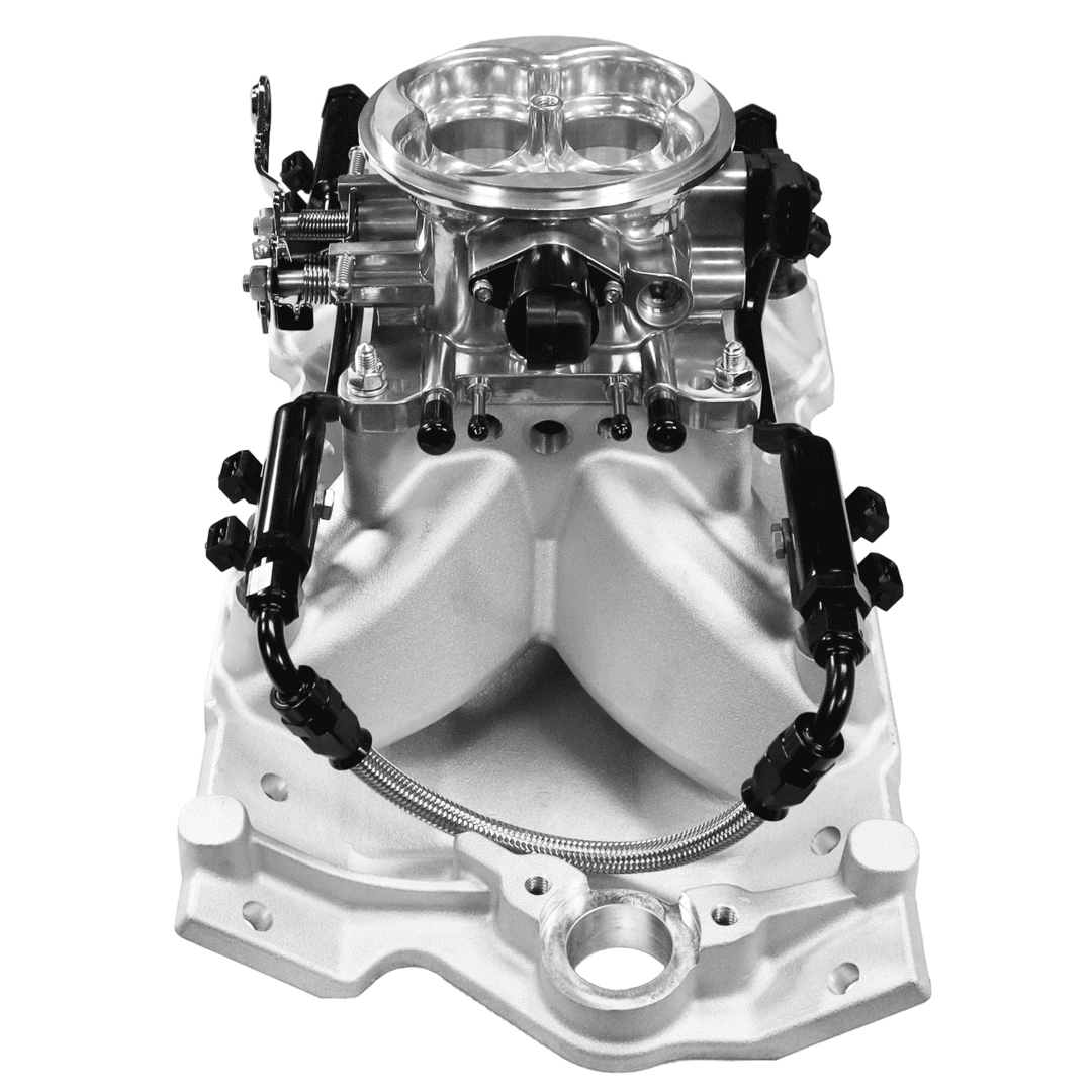 <span style="color:#ED3237;">30-12-610</span><br> Ultra Port, 750 HP Chevy Small Block Port EFI System, 4150 Flange Uni Brilliant Finish Throttle Body, 3-Bar TMAP - Image 4