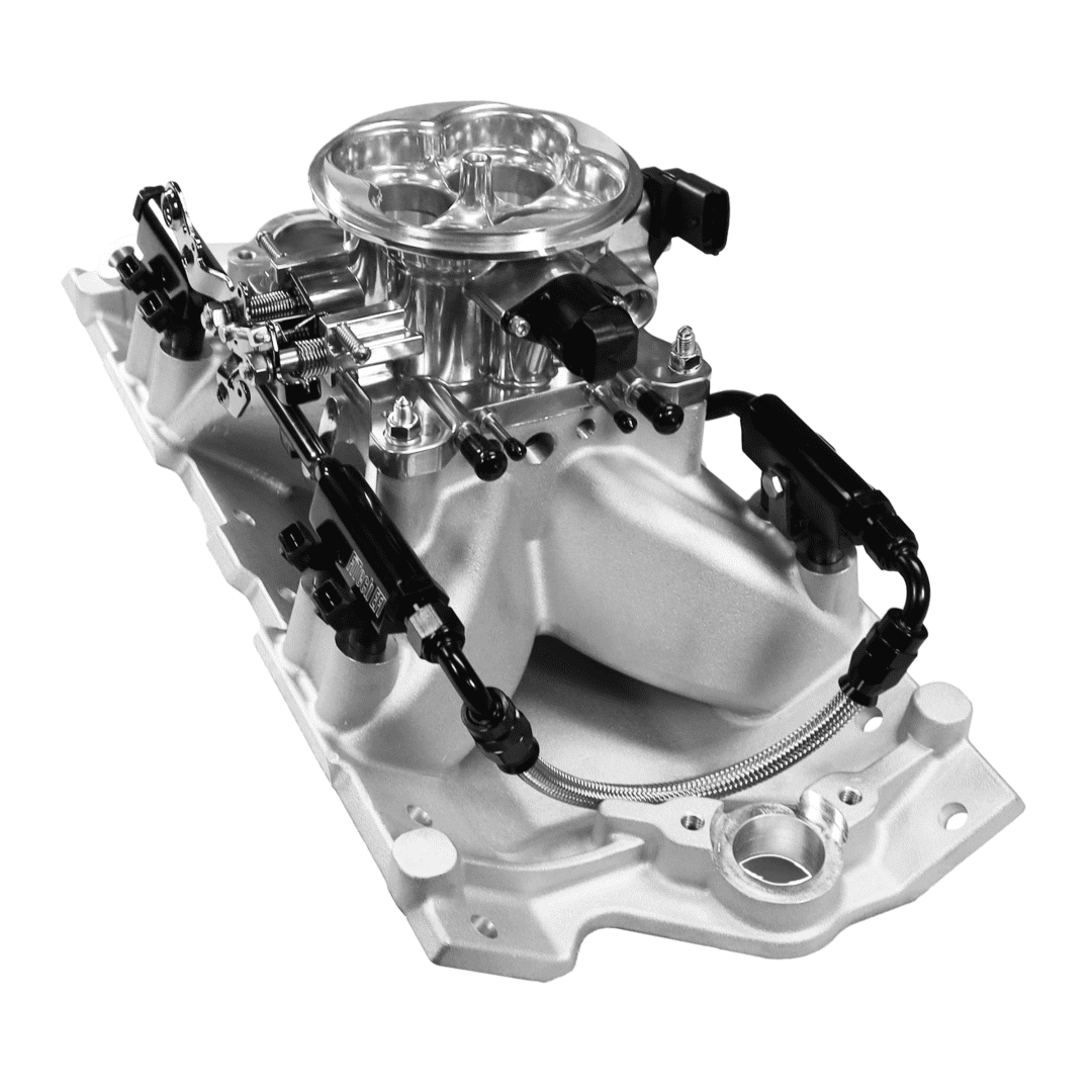 <span style="color:#ED3237;">30-12-610</span><br> Ultra Port, 750 HP Chevy Small Block Port EFI System, 4150 Flange Uni Brilliant Finish Throttle Body, 3-Bar TMAP - Image 5