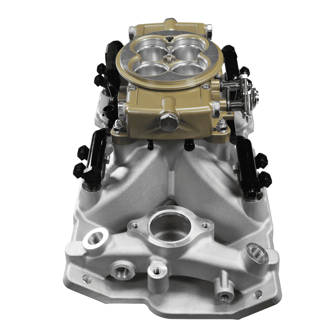Car engine intake manifold, isolated view.