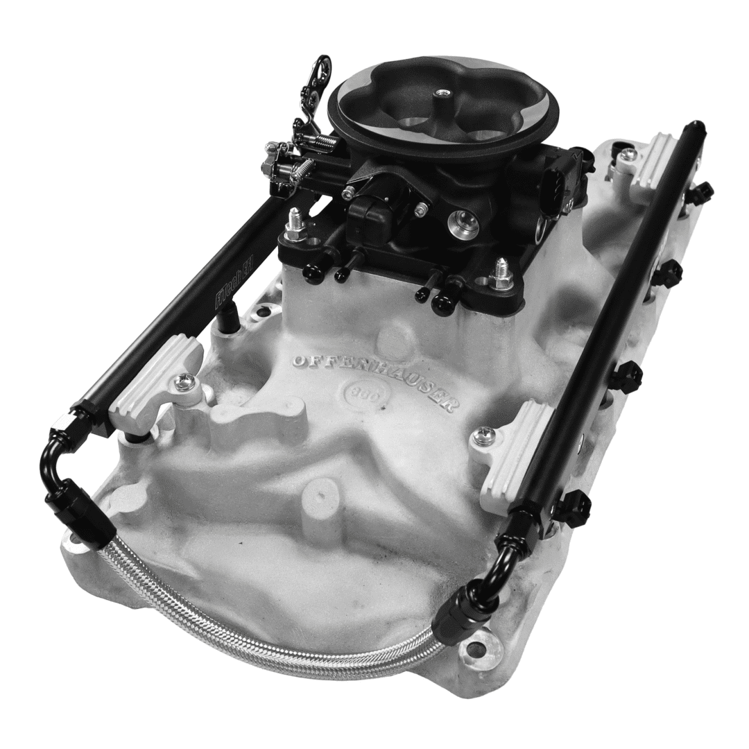 Engine intake manifold with fuel rails.