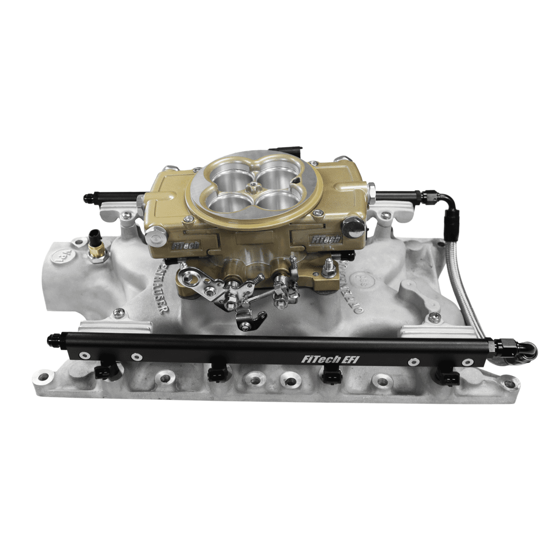 Carburetor system on intake manifold assembly.