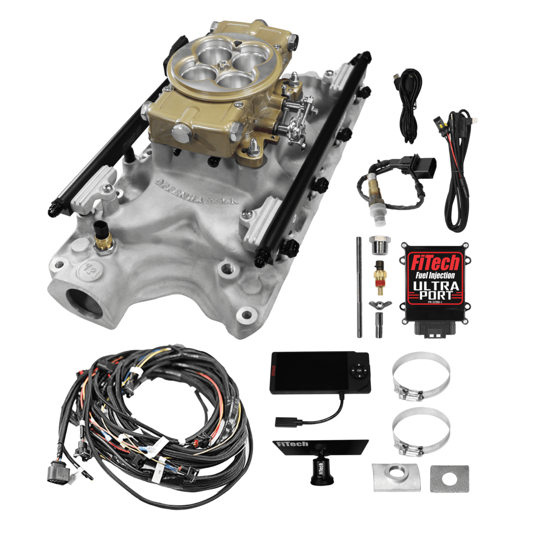 Carburetor and accessories for automotive engine.