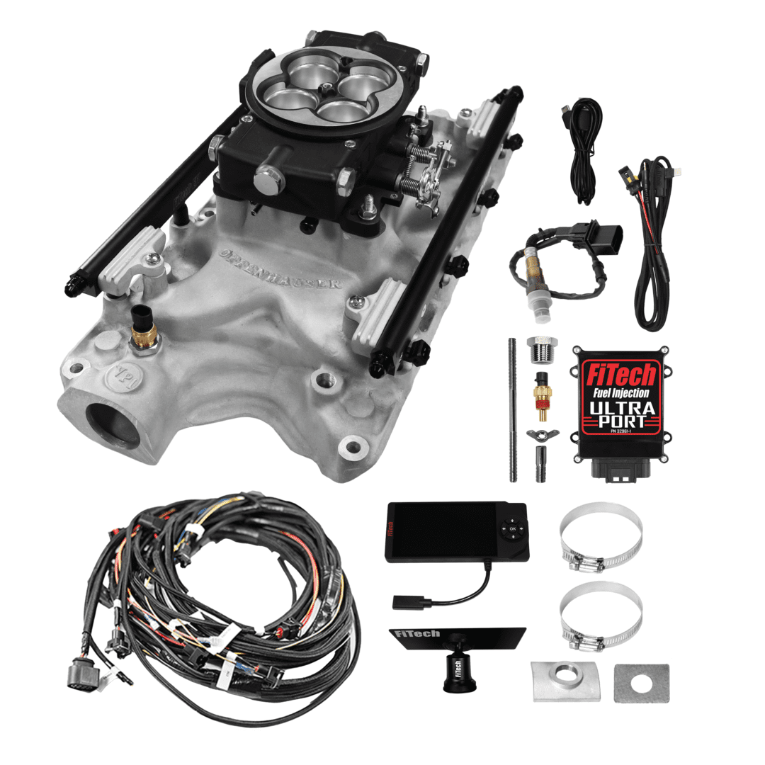 Car engine fuel injection system components.