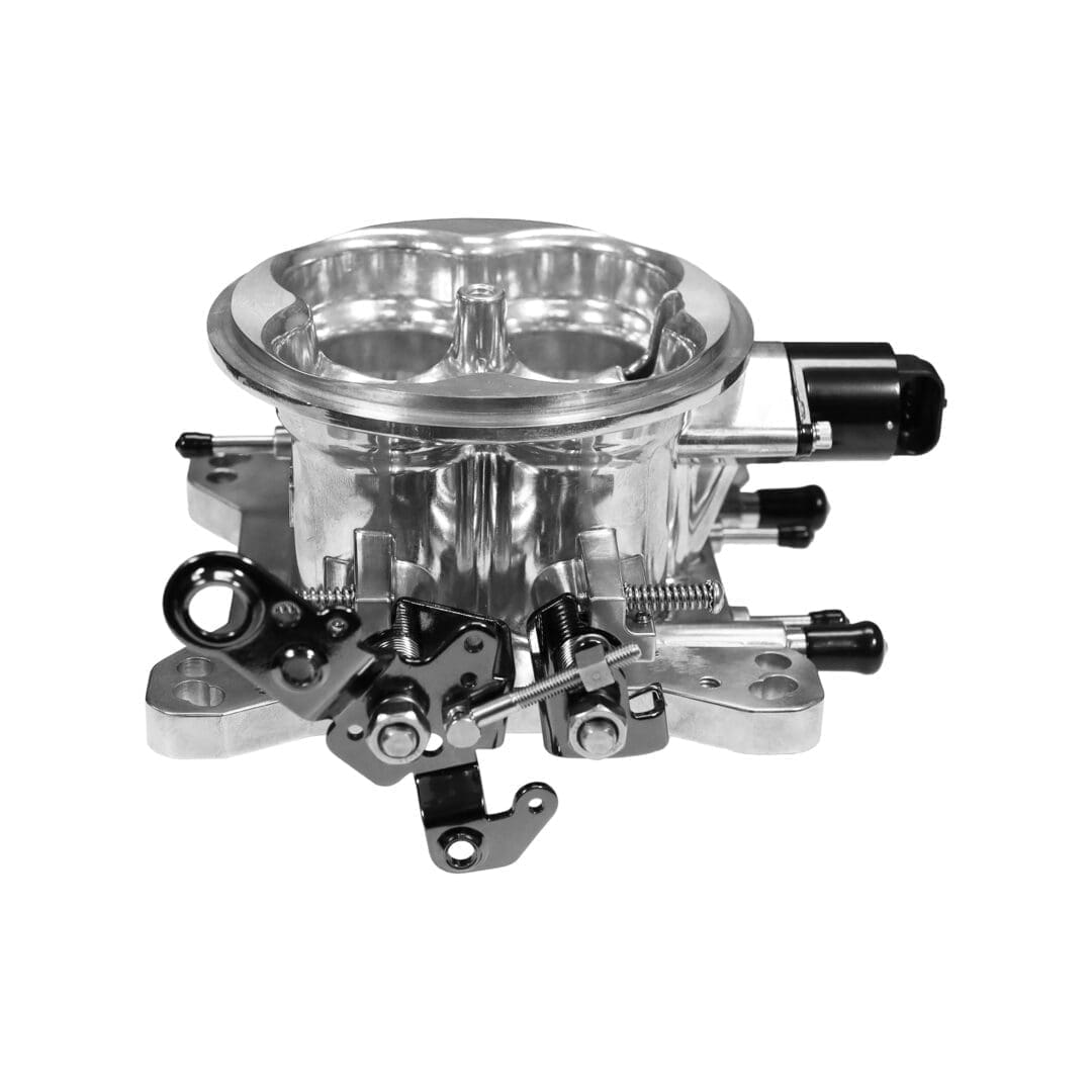 Carburetor component with mechanical linkages, isolated.