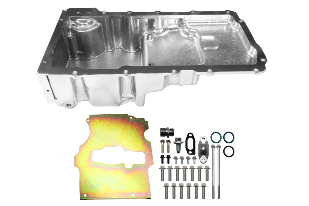 Engine oil pan with installation parts set.