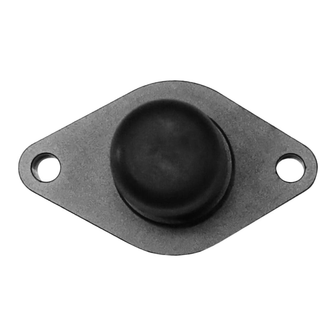 Rubber bumper with two mounting holes.