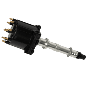 Car distributor on a black background.