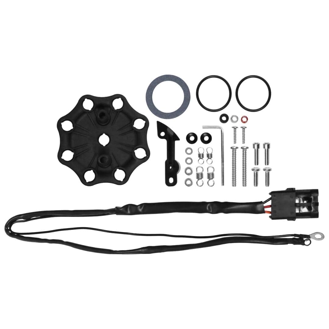Auto repair kit with various components.