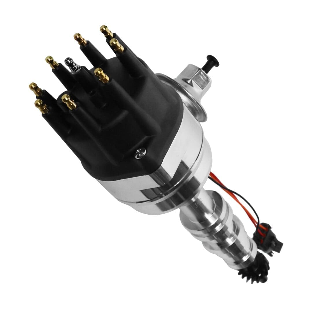 Car engine ignition distributor with wires.
