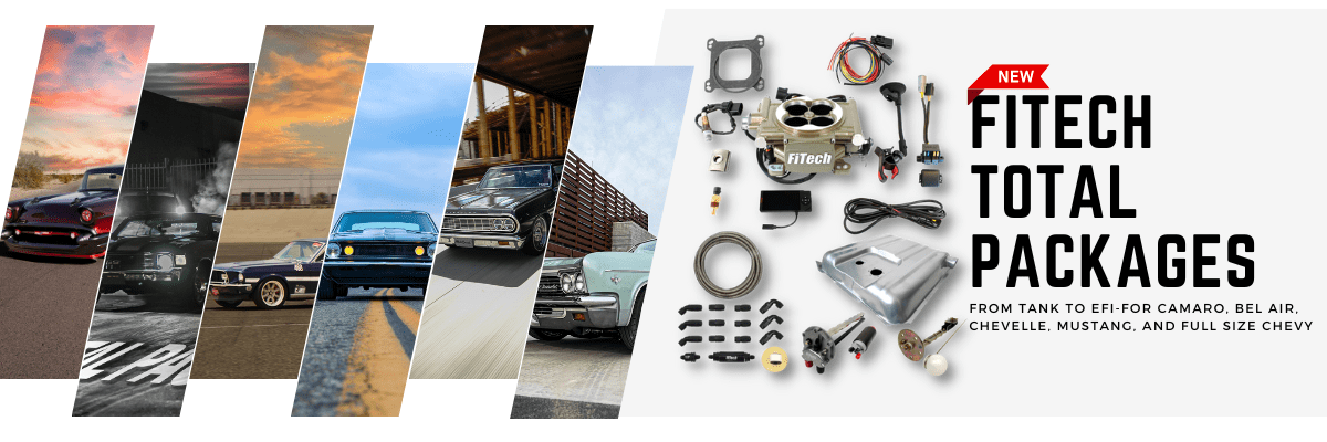 Classic cars and FiTech total packages display.