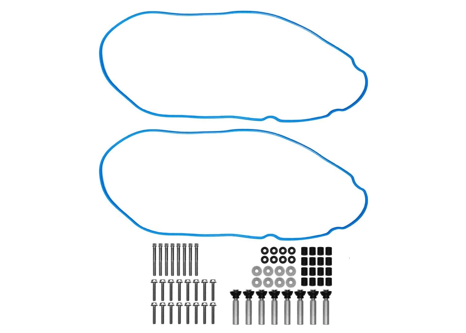 Gasket set with bolts and washers.