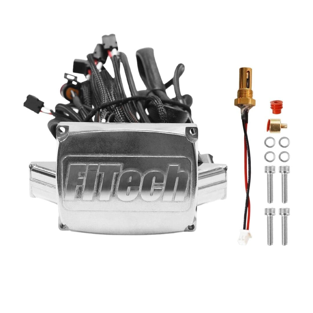 FiTech EFI kit with wiring and components.