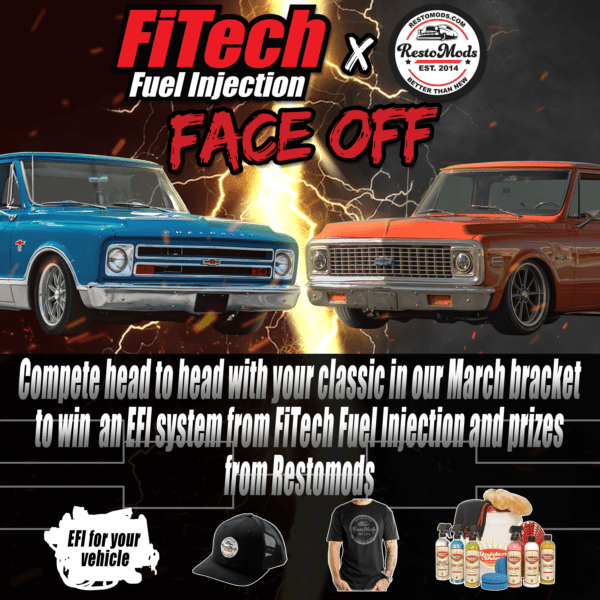 Classic trucks promotional face-off event graphic.