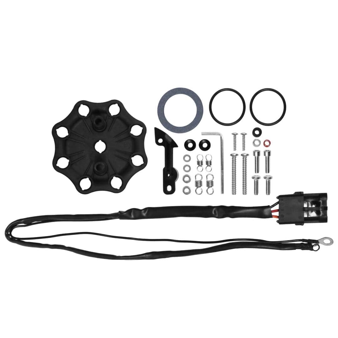 Automotive parts and wiring kit components.